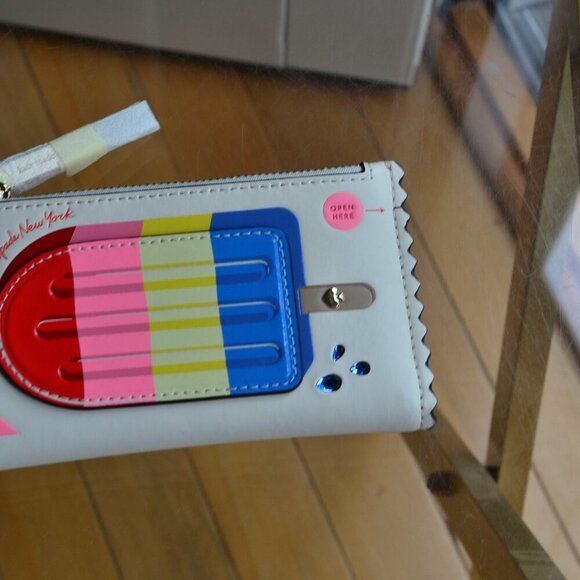 Kate Spade  KK990 Snack Bar Popsicle Small Slim Bifold Wallet - Picture 3 of 14